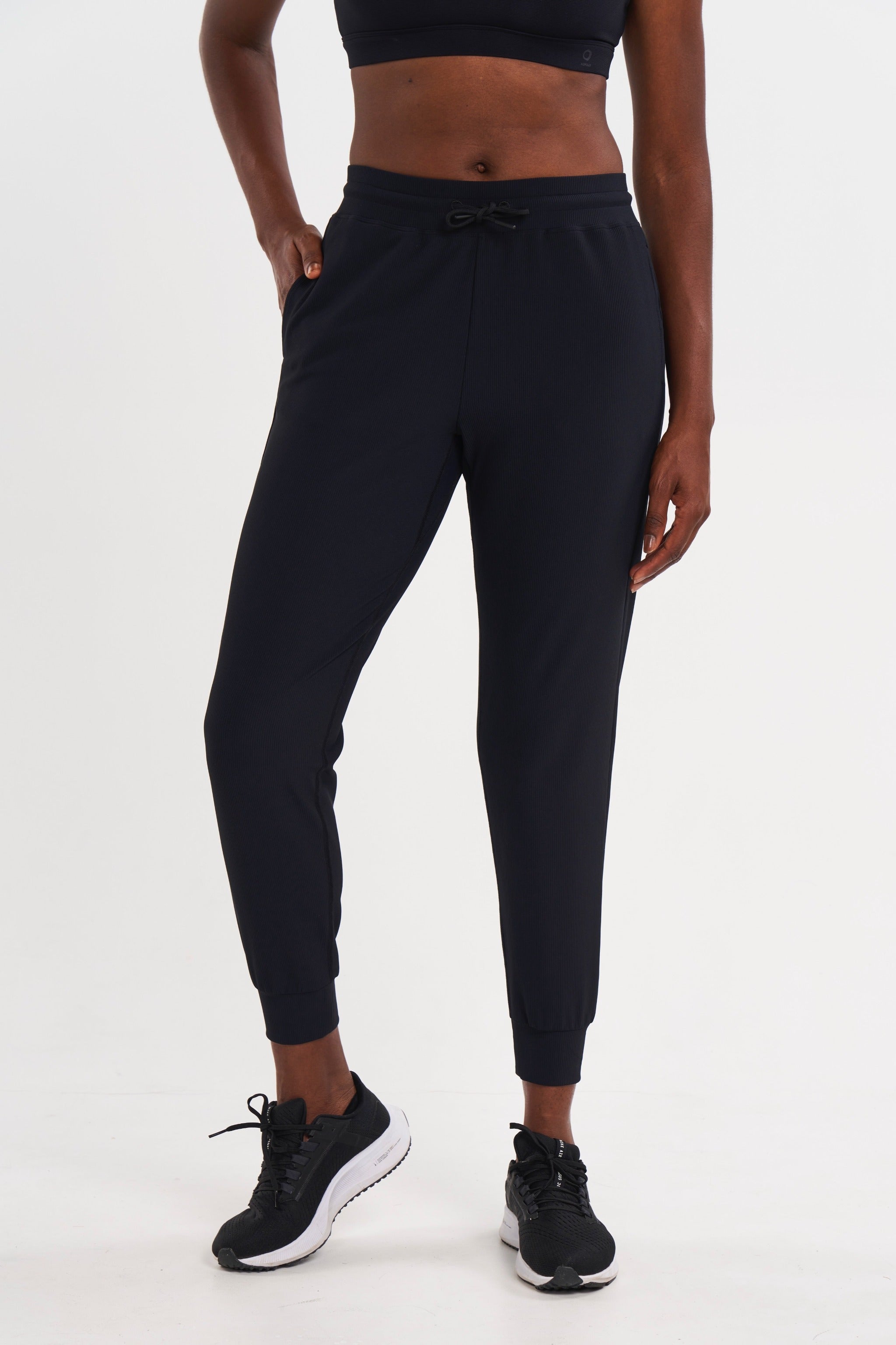 aclent relaxy rib jogger pants ブラック aclent relaxy rib jogger pants ブラック
